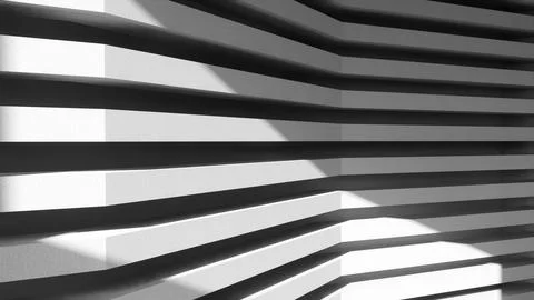 White background with stripes.Sunlight with shadow.3D image. 스톡 일러스트