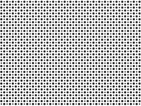 White background texture in black small and large polka dots Stock Illustration