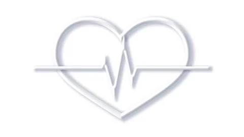 On a white background there is a white pulsating heart. Stock Footage 279146794