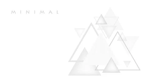 White background with transparent triangles. Minimal bw vector graphic patter Stock Illustration