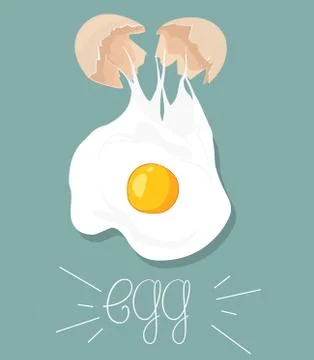 White background vector illustration of a broken egg Stock Illustration