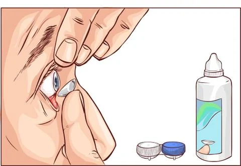 White background vector illustration of a contact lenses Illustrazione stock