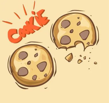 White background vector illustration of a cookie Illustrazione stock