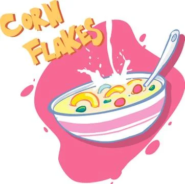 White background vector illustration of a cornflakes illustration Stock Illustration