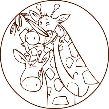 White background vector illustration of a cute giraffe Stock Illustration