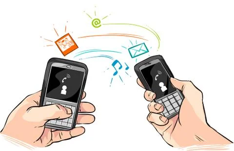 White background vector illustration of a mobile communication Stock Illustration