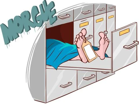 White background vector illustration of a morgue Stock Illustration