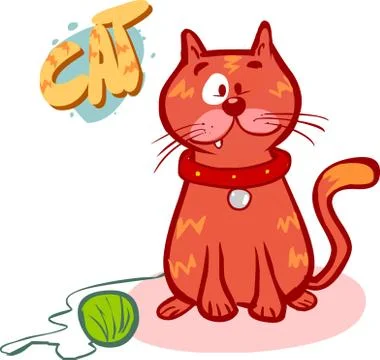 White background vector illustration of a play ball cats Stock Illustration
