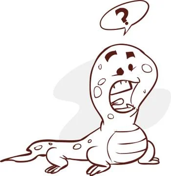 White background vector illustration of a puzzled lizards Stock Illustration