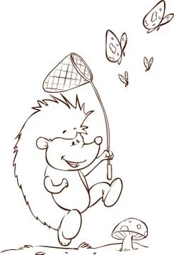 White background vector illustration of a read books hedgehog Stock Illustration