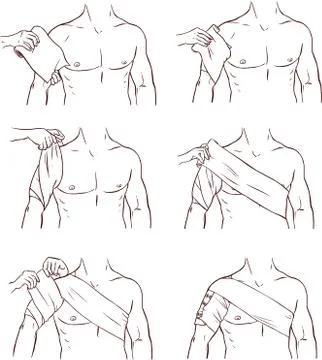 White background vector illustration of a shoulder bandage Stock Illustration