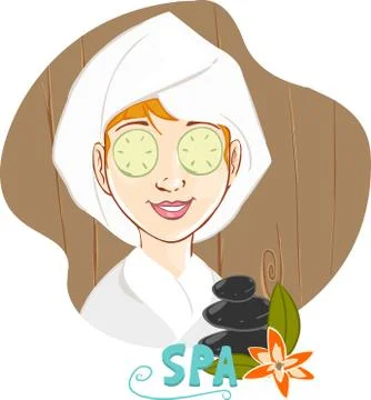White background vector illustration of a  spa and women Illustration