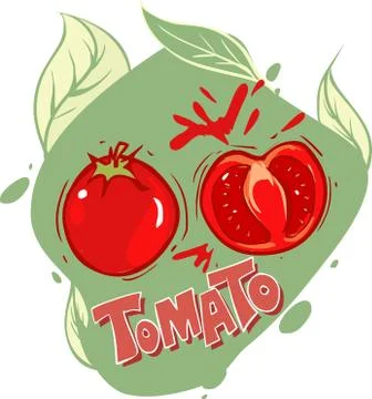 White background vector illustration of a tomato symbols Stock Illustration