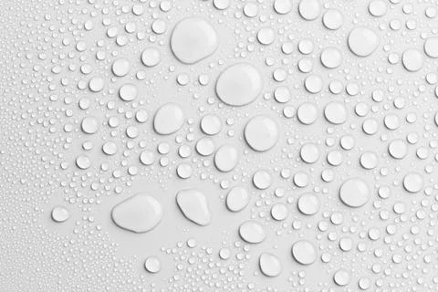 White background, water drops texture design Stock Photos