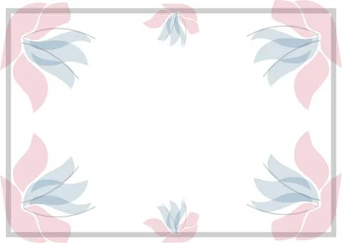 White background wiht foral frame. Vector illustration Stock-Illustration