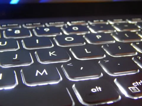 White backlit keyboard Stock Photos
