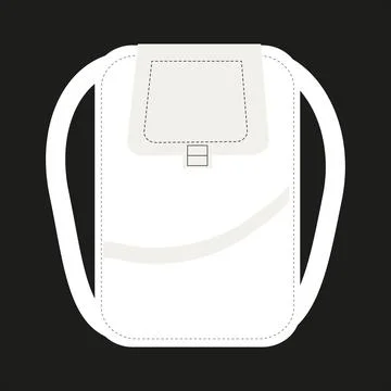 White backpack in glossy style on black background Stock Illustration
