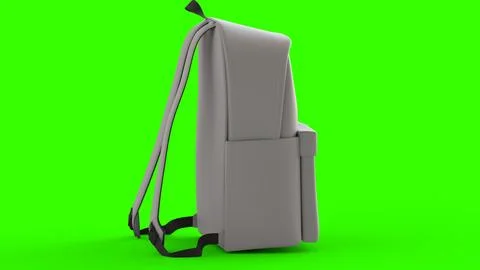 White backpack with green background Illustrazione stock