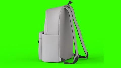 White backpack with green background Illustrazione stock