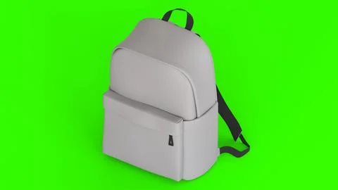 White backpack with green background Illustrazione stock