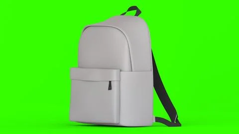 White backpack with green background Illustrazione stock