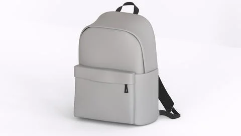 White backpack with white background 库存插图