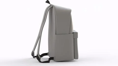White backpack with white background 库存插图