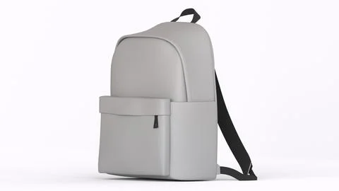 White backpack with white background Stock Illustration