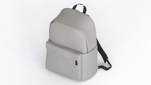 White backpack with white background 库存插图