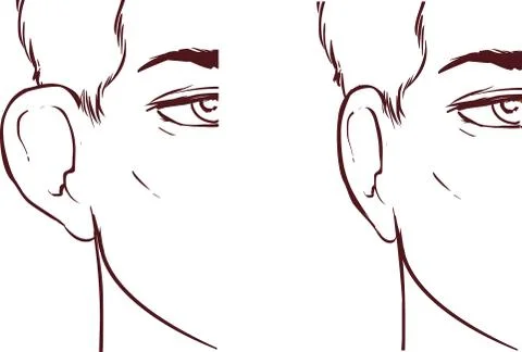 White backround Vector illustration of a Ear Pinnin Otoplasty Illustrazione stock