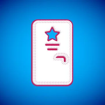 White Backstage icon isolated on blue background. Door with a star sign Stock Illustration
