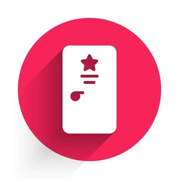 White Backstage icon isolated with long shadow. Door with a star sign. Dressing Stock Illustration