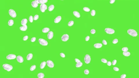 White bacteria rain down on a green screen. Scientific concept. Stock Footage 294165497