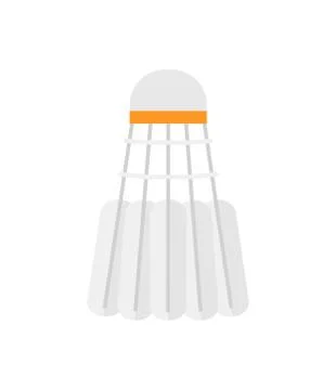 White badminton shuttlecock isolated vector Stock Illustration