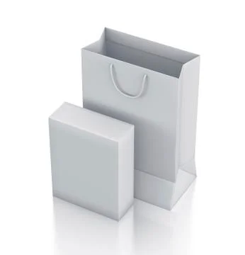 White bag and box. Stock Illustration