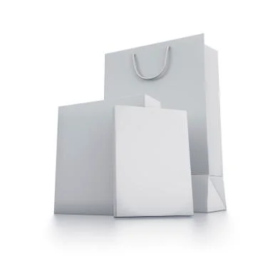 White bag and boxes. Stock Illustration