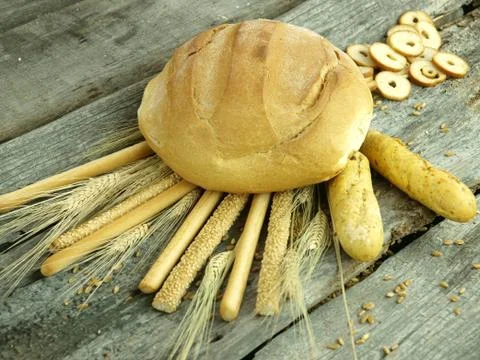 White baked bread 스톡 사진