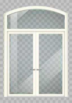 White balcony door Stock Illustration