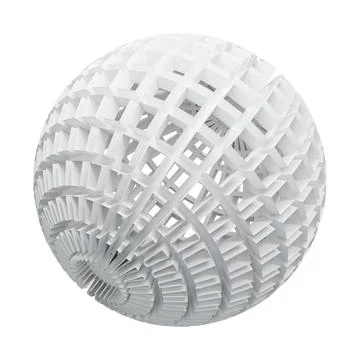White Ball. Abstract Modern Shape. Isolated On White Background. 3D Render. Stock Illustration