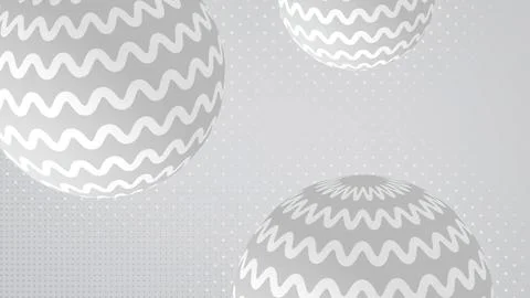 White Ball Abstract Mottled Background 3D Rendering Illustrazione stock
