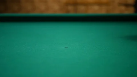 White ball in the center of the billiard table Stock Footage 97658083
