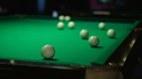 White ball flew into the pocket after hitting black Stock Footage 54497410