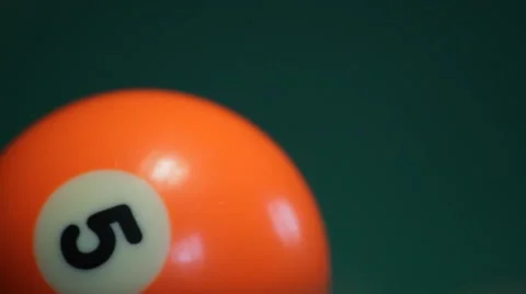 White ball hitting orange 5 Ball Stock Footage 55890067