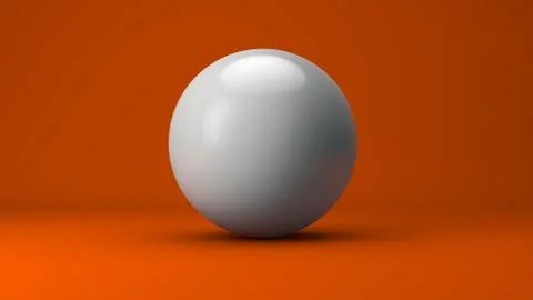 White ball on a orange background Stock Illustration
