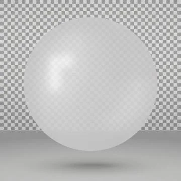 White ball over transparent background Stock Illustration