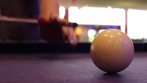 White ball, pool table,  스톡 동영상 81030503