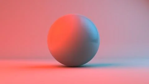 White ball on a red background Illustrazione stock
