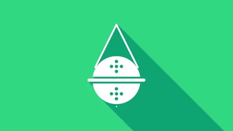 White Ball tea strainer icon isolated on green background. 4K Video motion Video stock 146954586