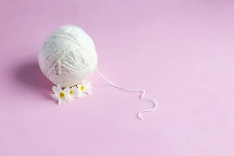 White ball of thread Stock Photos