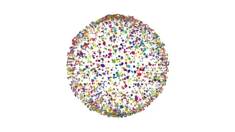 A white ball on a white background is covered with tiny swinging plasticine Stock Footage 155533328